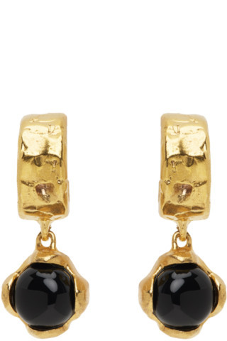Gold Onyx 'The Night Capture' Earrings | SSENSE