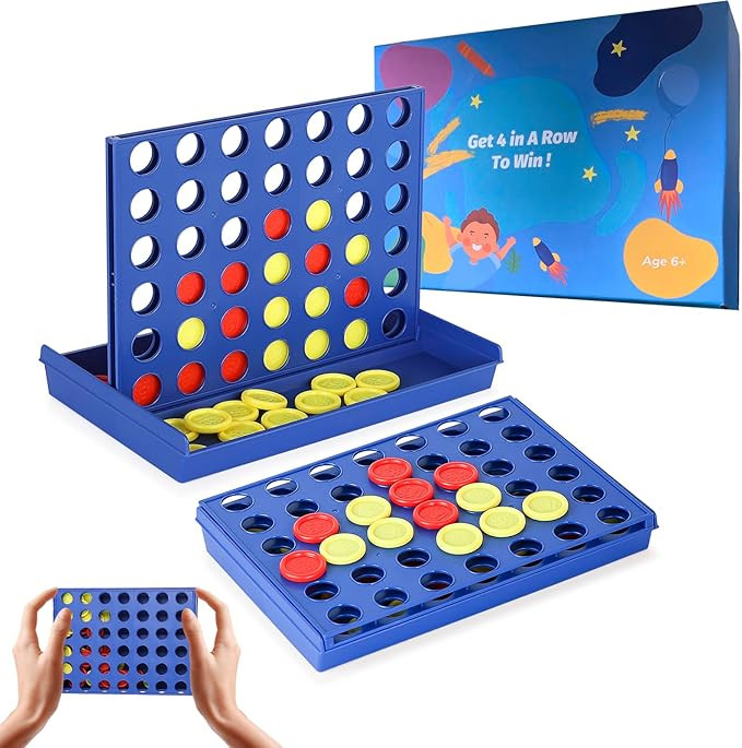4 in a Row Connect Game Travel Board Game (Small) Mini 7x4.8 Inch | Amazon (US)