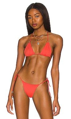 Indah Cherie Triangle Bikini top in Coral from Revolve.com | Revolve Clothing (Global)