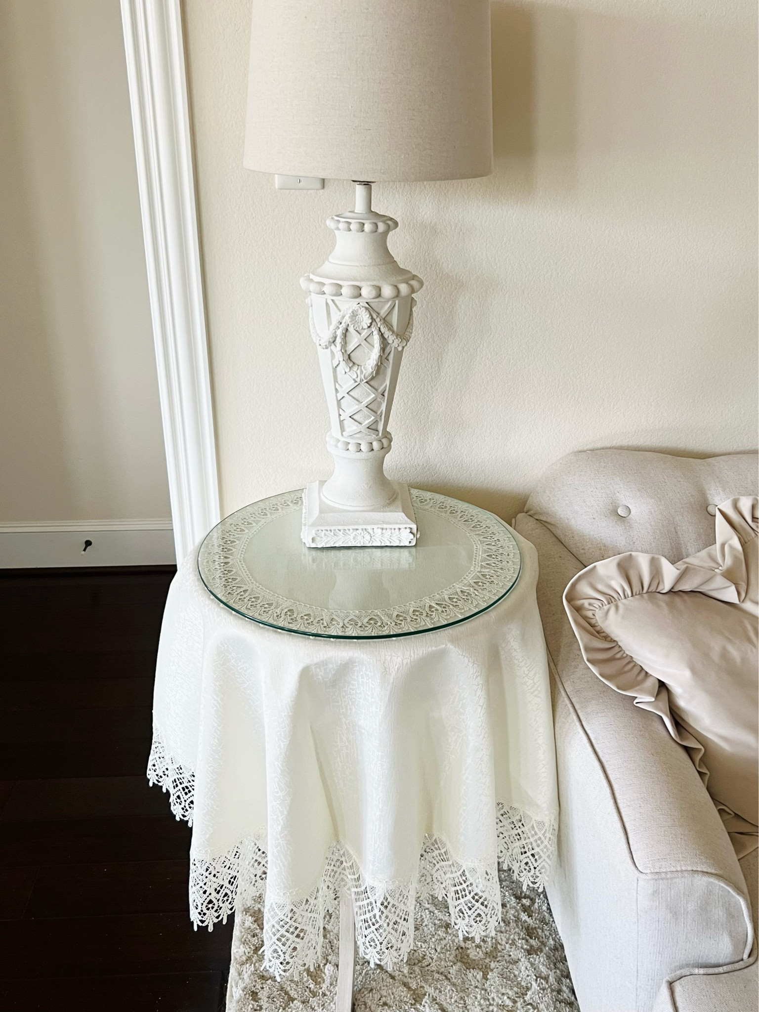 Dressing up this side table 🤍 wanted a change but didn’t want to buy a new table so why not dress it up 🤍

#LTKSpringSale #LTKhome #LTKMostLoved