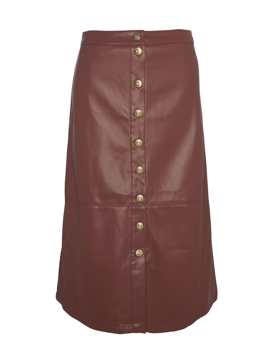 Shop Barbour Alberta Faux-Leather Midi-Skirt | Saks Fifth Avenue | Saks Fifth Avenue
