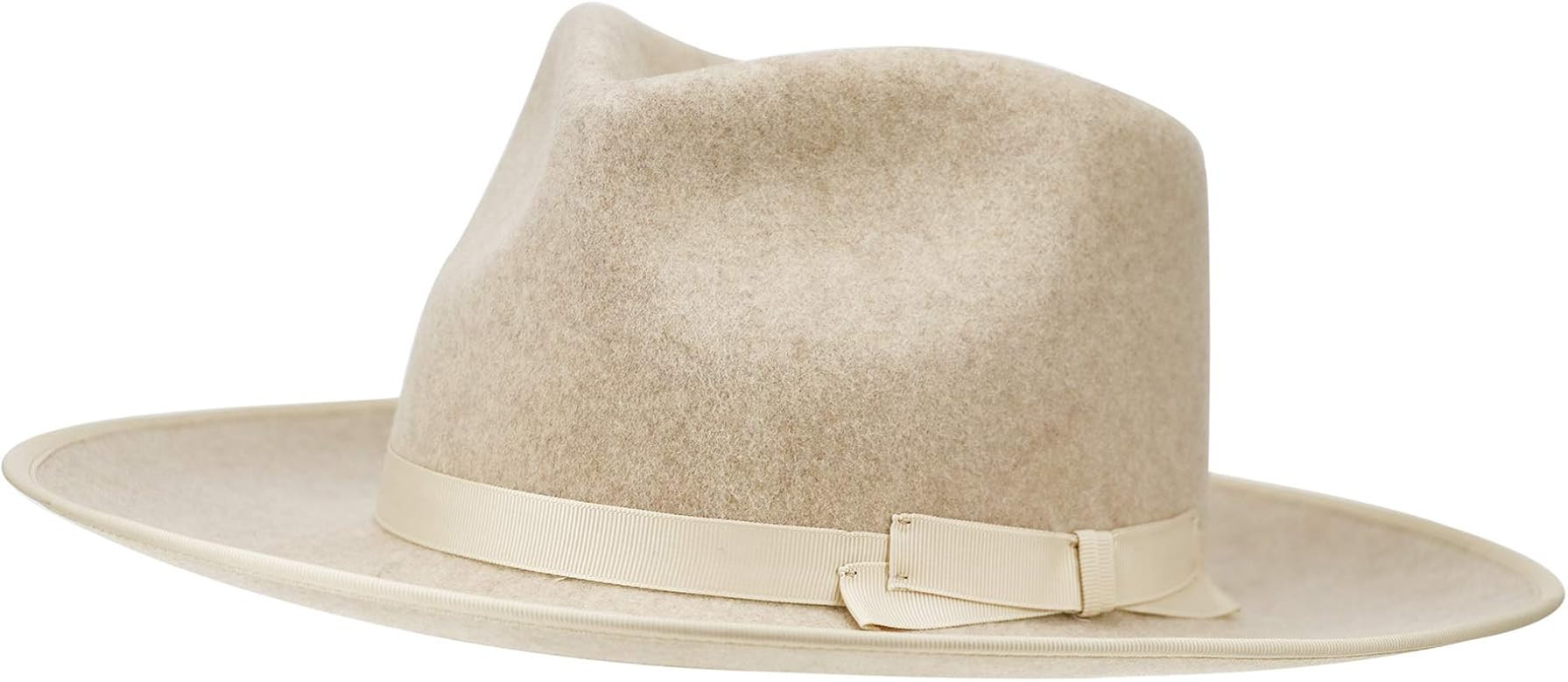Fedora for Men Women 100% Wool Felt Outback Panama Hat Classic Band Wide Brim Adjustable | Amazon (US)