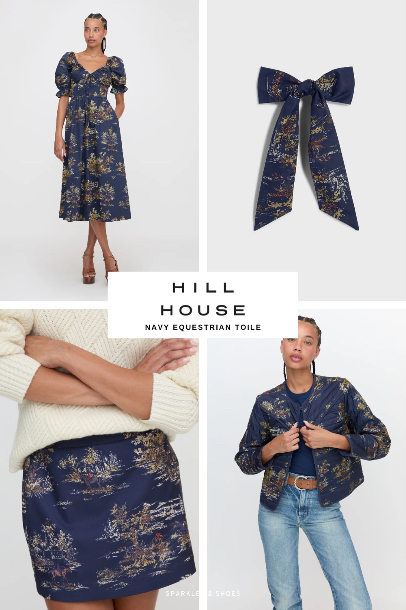Say hello to the latest print from Hill House Home, Navy Equestrian Toile.  You can find these gorgeous print in 10 different pieces but these are my top four picks from the collection. #hillhouse #equestrian #toile #fallstyle 