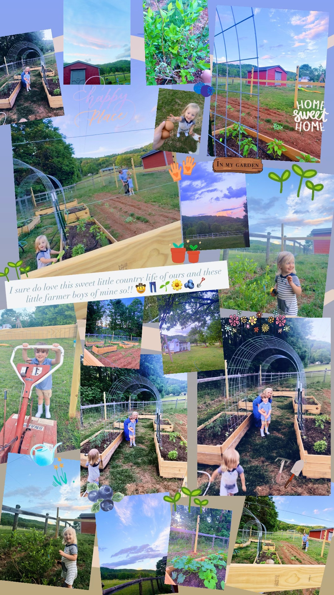 I sure do love this sweet little country life of ours and these little farmer boys of mine so!! 🤠👖🌱🌼🫐🪏