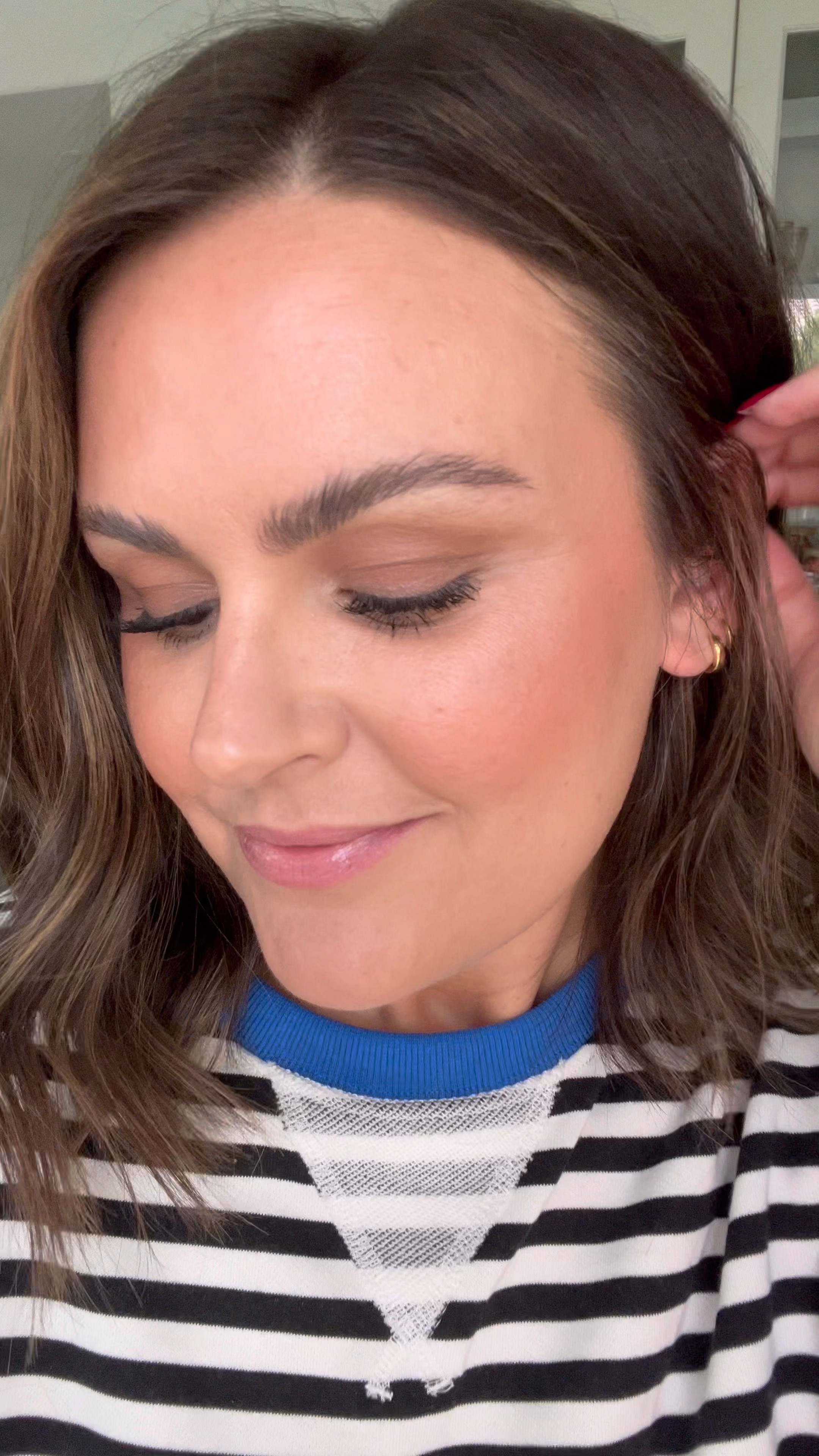 Easy weekend makeup routine 

Grande Brow Laminate Gel
Saie tinted moisturizer, level 3
Bronzer, caramel cappuccino 
Blush, dreamland
Saie concealer, level 8
Charlotte tilbury setting spray
Tartelette tubing mascara
Plumping Lip Oil, cool mauve

Minimal makeup look 
Fresh face makeup look
Mom makeup, simple makeup look#LTKVideo 

#LTKFindsUnder50 #LTKWatchNow #LTKBeauty