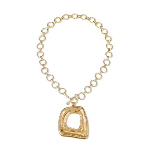 Chunky Gold Statement Necklaces Large Pendant Necklace Big Square Pendant Chunky Statement Jewelr... | Amazon (US)