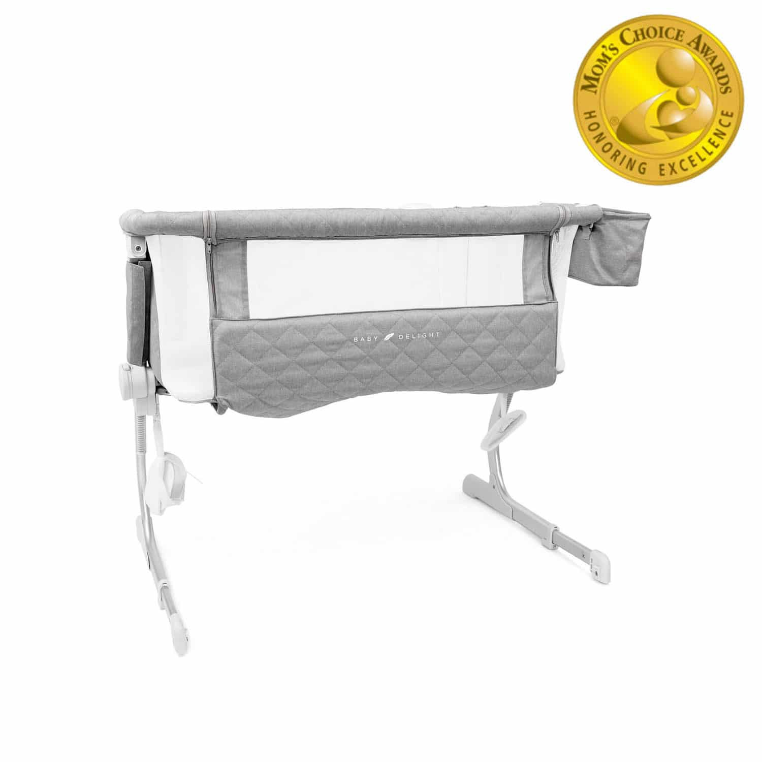 Beside Me™ Dreamer Somni Deluxe Bassinet and Beside Sleeper - Quilted Grey | Baby Delight