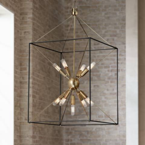 Hudson Valley Glendale 30" High Aged Brass Pendant Light - #70J48 | Lamps Plus | Lamps Plus