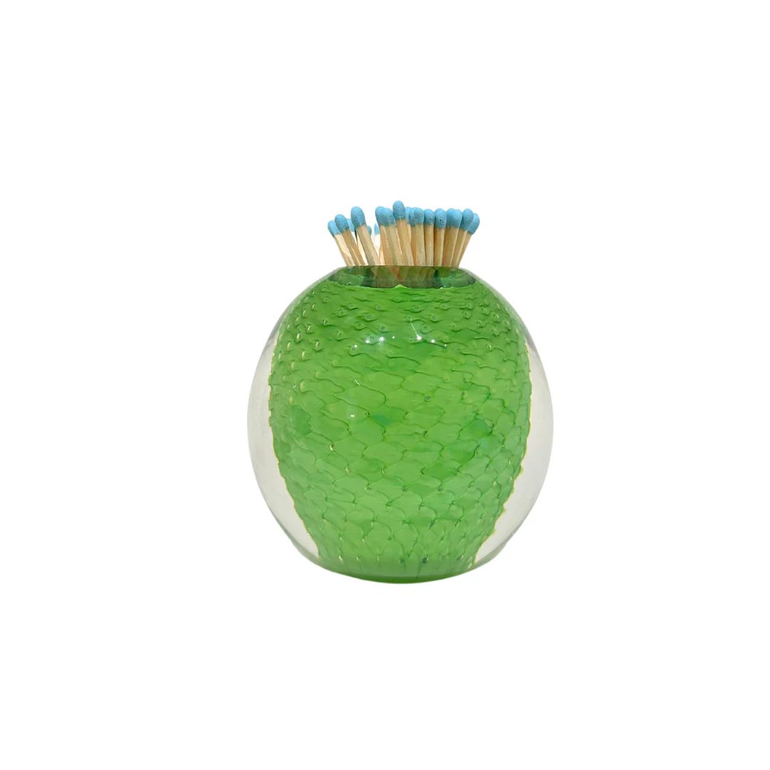 Kelly Green Handblown Glass Match Striker with Matches | Paloma & Co.