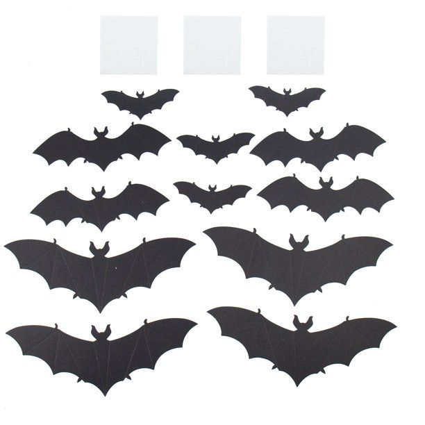 Way To Celebrate Halloween Wall Creatures Decor, Bats, 12 Count - Walmart.com | Walmart (US)