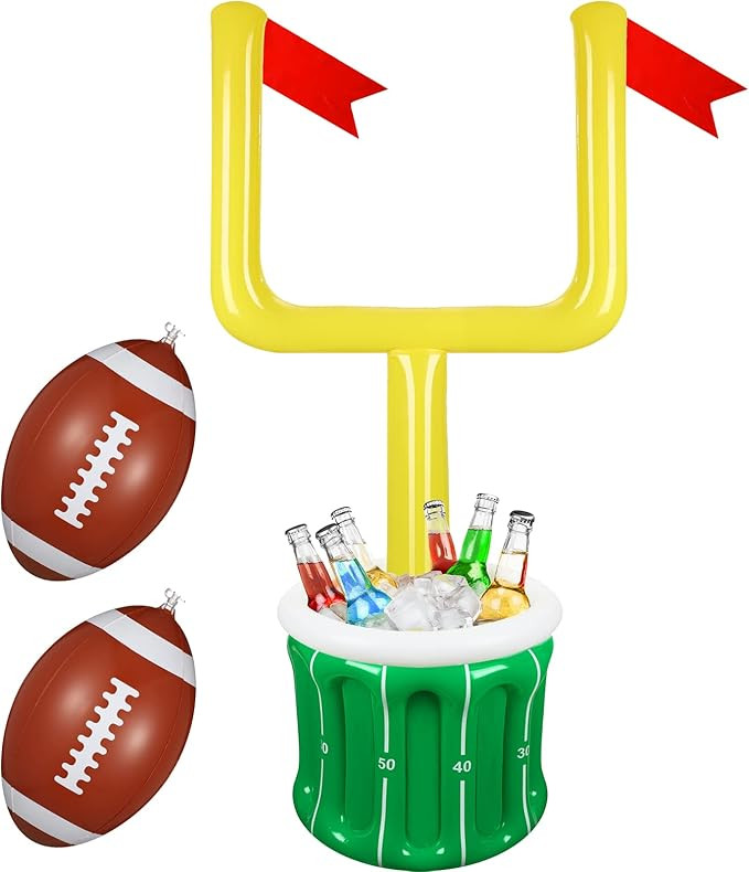 Zhanmai 3 Pieces Inflatable Football Drink Cooler Inflatable Goal Post Drink Beverage Football Co... | Amazon (US)
