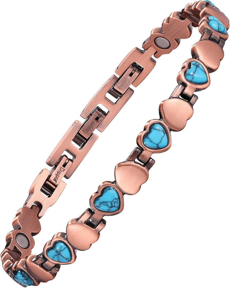 Jecanori Ultra Strength Copper Magnetic Bracelets for Women with 3800 Gauss Magnets &Sizing Tool | Amazon (US)