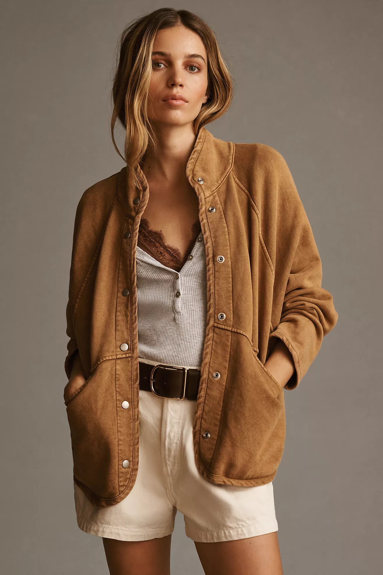 Sundry Button-Front Street Jacket | Anthropologie (US)