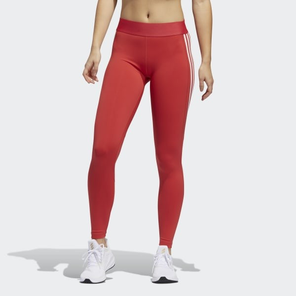 adidas Alphaskin 3-Stripes Long Tights - Red | adidas US | adidas (US)