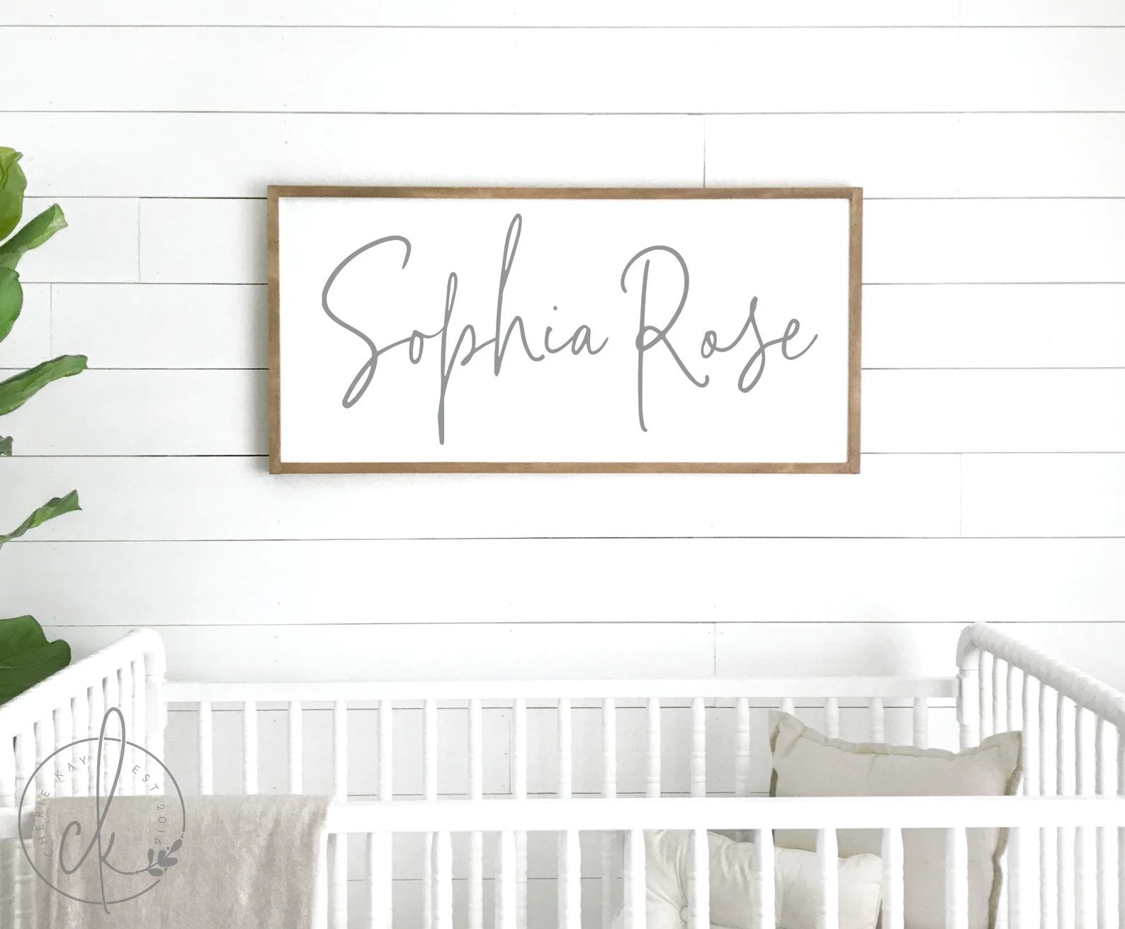 name sign for nursery | girl name sign | nursery room decor | baby shower gift | wood framed sign | Etsy (US)