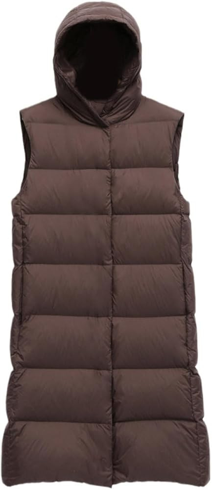 Women'S Down Vest - Women'S Long Vest Ultra Light Down Vests With Hooded Sleeveless Warm Thick Ja... | Amazon (US)