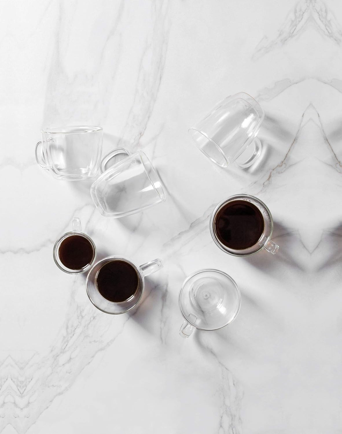 Bodum Bistro 2 Piece double wall 0.45 L 15 oz Jumbo Glass Mug, Clear, 2 Count (Pack of 1) | Amazon (US)