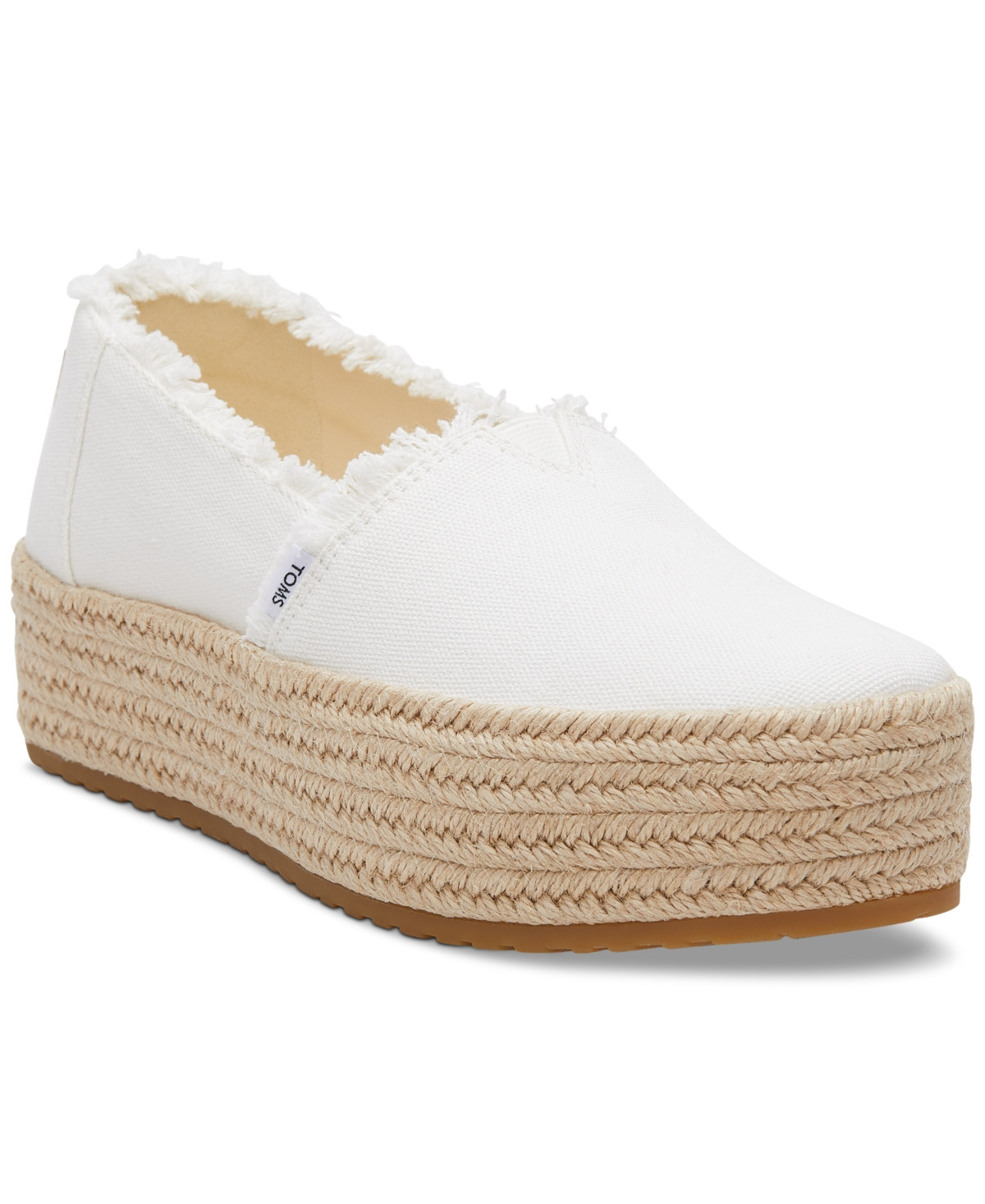 Toms Women's Valencia Platform Espadrille Slip-On Shoes - White Canvas | Macy's