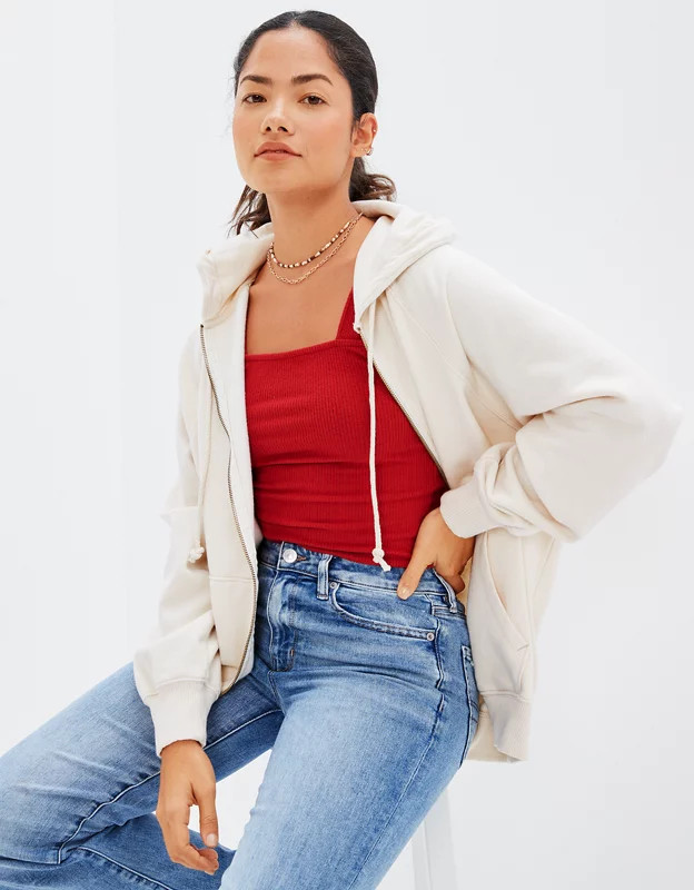 AE Oversized Zip-Up Hoodie | American Eagle Outfitters (US & CA)