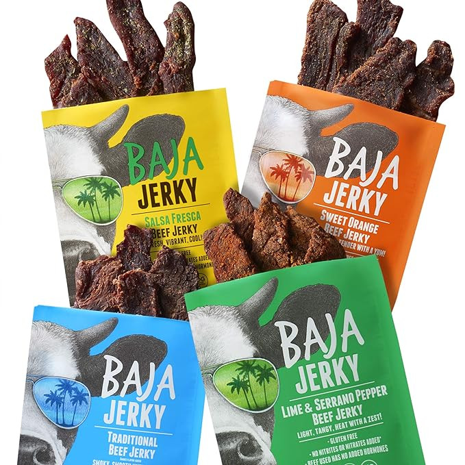 Baja Beef Jerky Sampler Pack | Gluten Free Craft Jerky, 25g Protein, Low Calorie, 100% All-Natura... | Amazon (US)