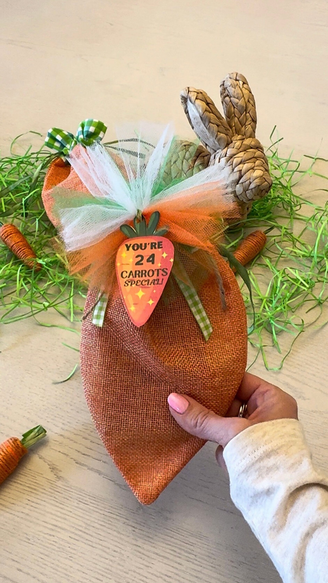 Dollar Tree carrots but make it pizzazzy ✨ I made these for my girls and added a dainty necklace inside for the sweetest surprise… but tell me these wouldn’t be so cute for a teacher or friend too 😍

#eastergiftideas #dollartreefinds #giftideas #diygifts #easterbasketideas

#LTKSeasonal #LTKmomlife