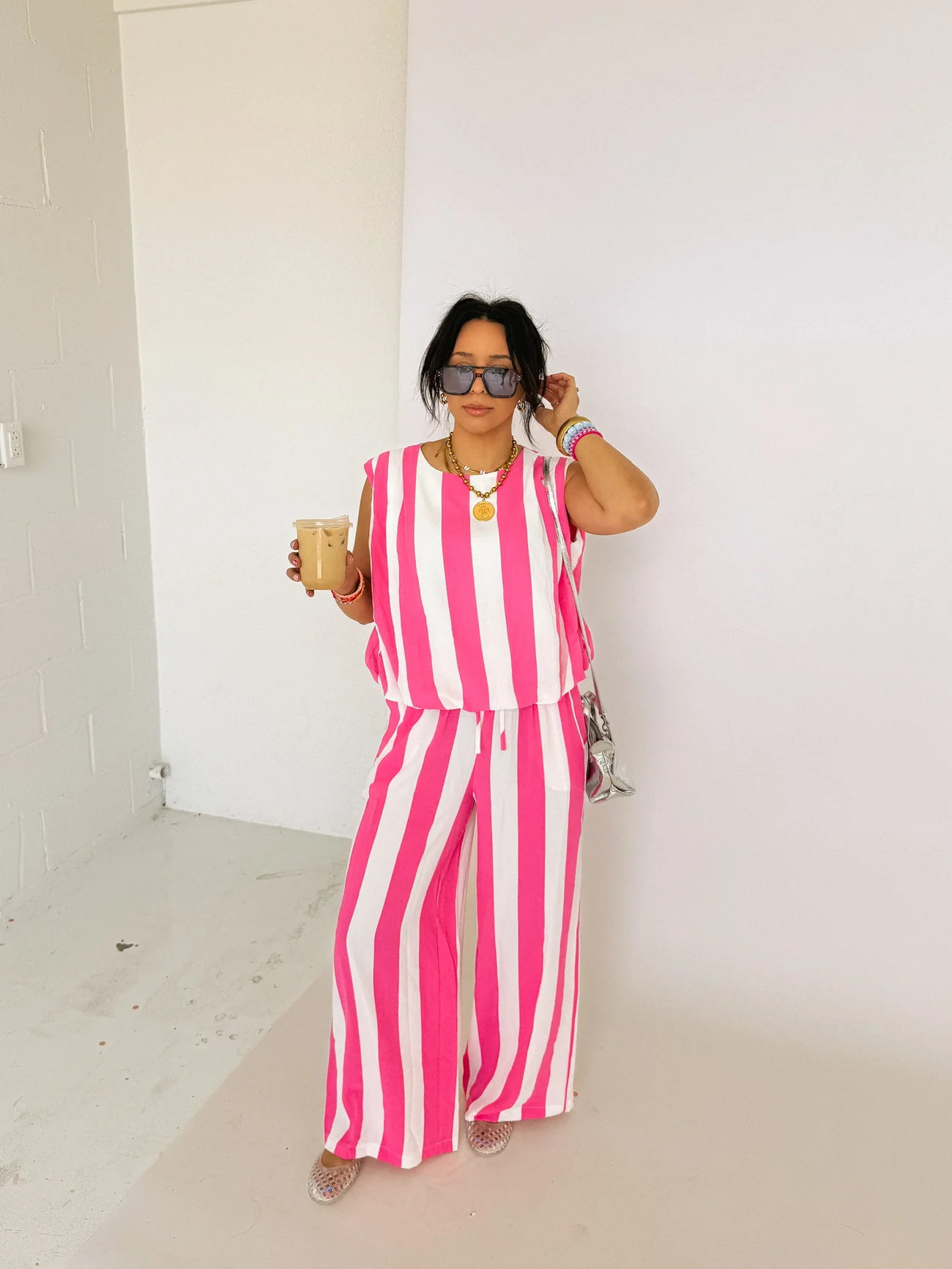 bubblegum stripe two piece set | Etta+East