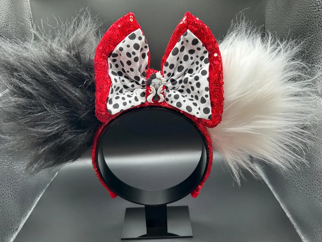 Cruel Animal Designer Mouse Ears. Cruella De Vil Inspired Ear Headband. Faux Fur Ears - Etsy | Etsy (US)