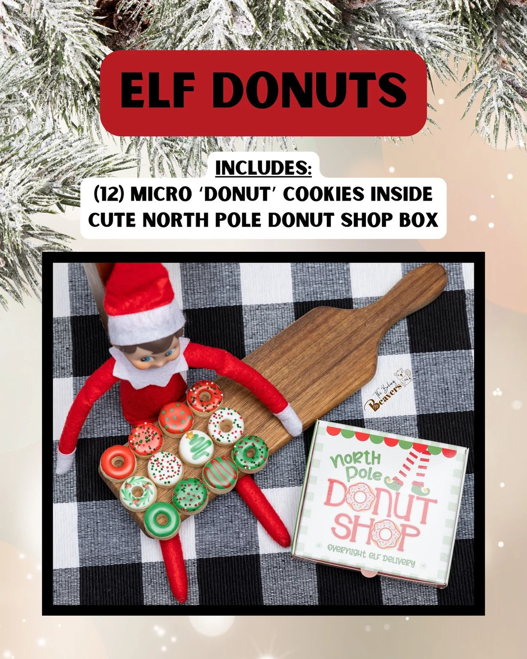 12 Donut Shaped Micro Cookies in Special Delivery Box Elf on - Etsy | Etsy (US)