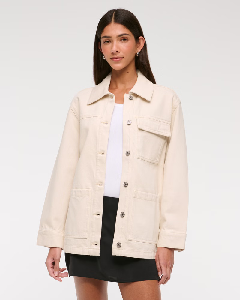 Clean Zip Denim Jacket | Abercrombie & Fitch (US)