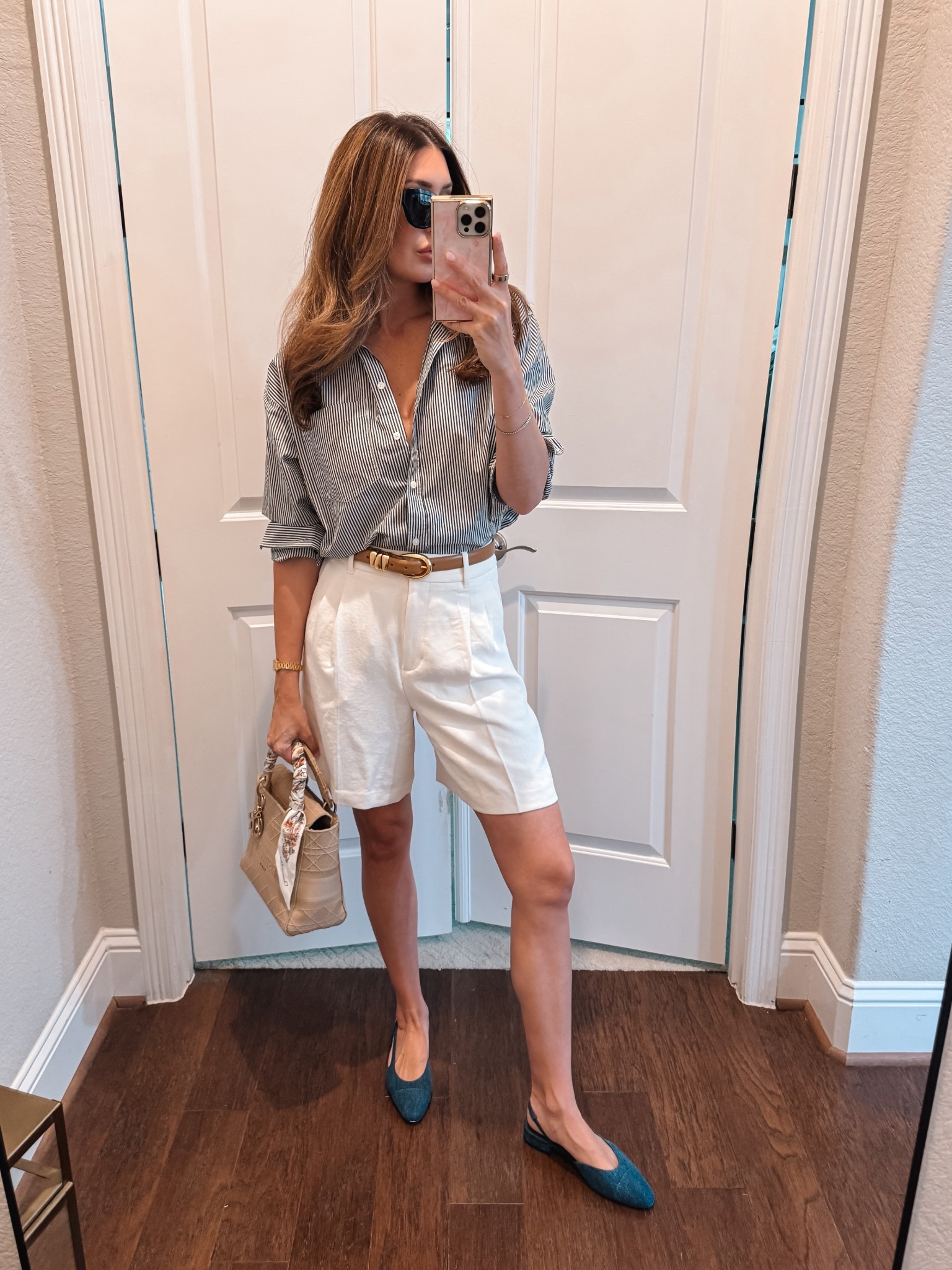 Exact shirt is old (same fit as the j.crew one, size small). Shorts are size 6