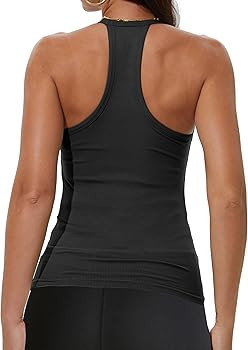 iGENJUN Workout Tops for Women Racerback Basic Tank Summer 2025 Camisole V Neck Slim Fit Ribbed S... | Amazon (US)
