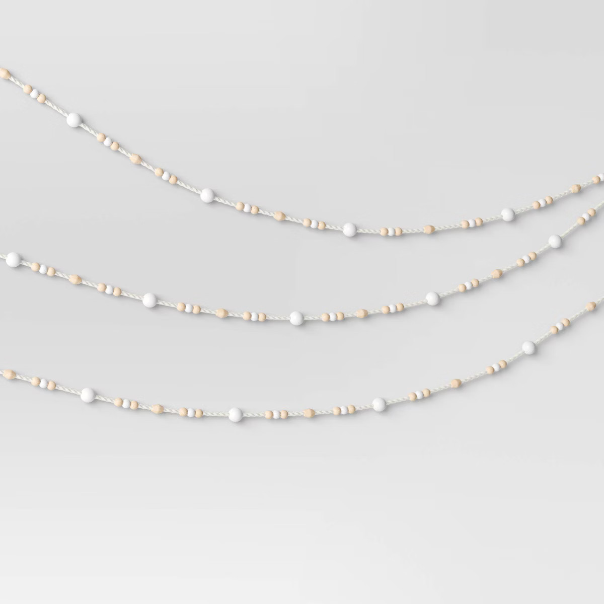 3pk 6' Wood Bead Christmas Tree Garland White/Natural - Wondershop™ | Target
