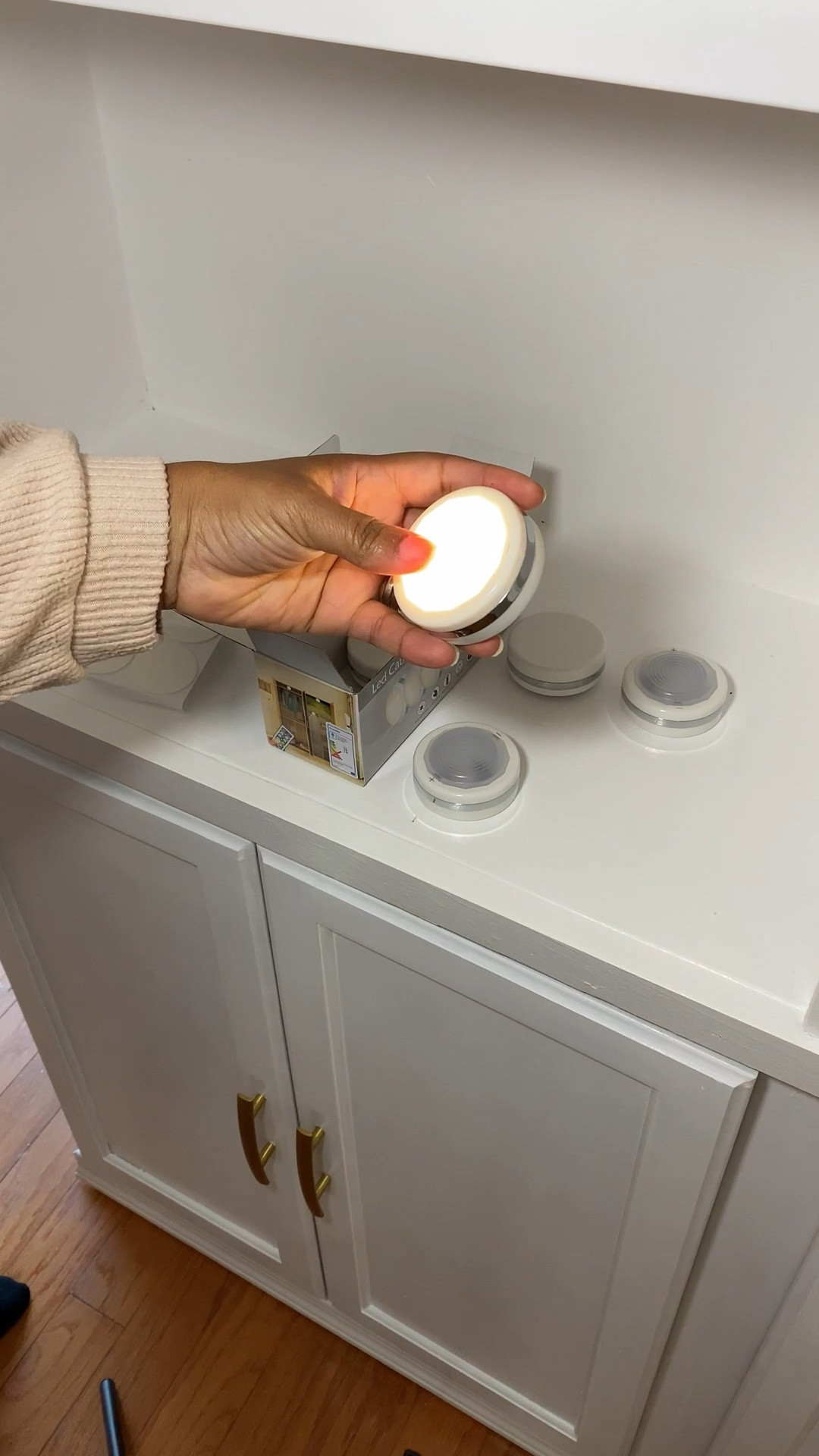 Cabinet lights with adhesive! 

#LTKSaleAlert #LTKHome #LTKFindsUnder50