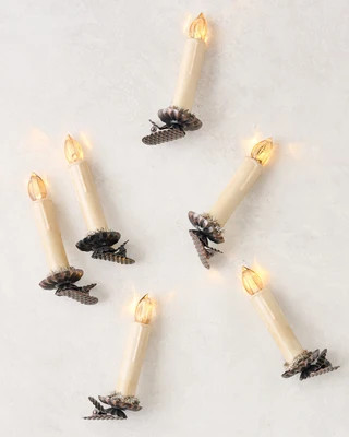 Vintage-Inspired LED Light Candle Clip Ornament, Set of 6 | Magnolia