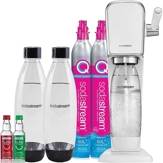 SodaStream Art Sparkling Water Maker Bundle (White), with CO2, DWS Bottles, and Bubly Drops Flavo... | Amazon (US)