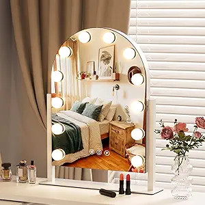 ZL ZELing Vanity Mirror with Lights Makeup Mirror with Lights 12 Dimmable Bulbs Hollywood Lighted... | Amazon (US)
