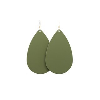 N&S Select Olive Leather Earrings | Nickel and Suede