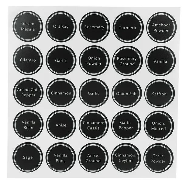 Kritne 13Pcs Reusable Printed Labels Tag Round Adhesive Sticker for Spice Seasoning Jars Wine Bot... | Walmart (US)