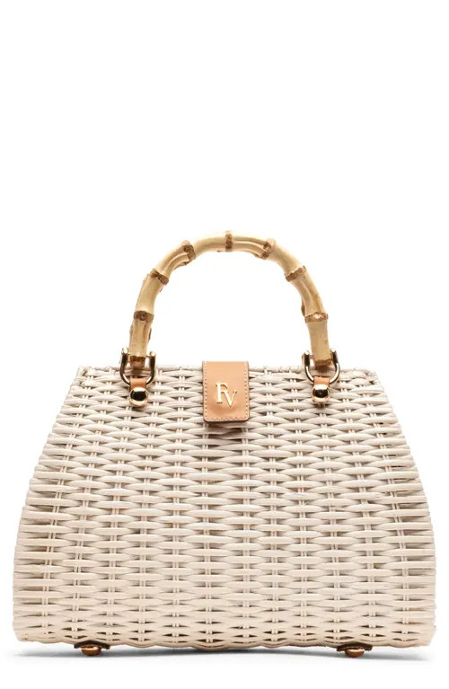 Frances Valentine Rooster Woven Wicker Top Handle Bag in Off White at Nordstrom | Nordstrom