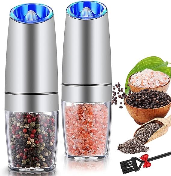 Gravity Electric Salt and Pepper Grinder Set, Automatic Pepper and Salt Mill Grinder,Battery-Oper... | Amazon (US)