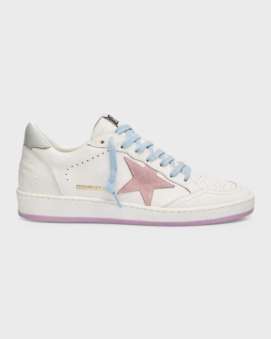 Golden Goose Ballstar Mixed Leather Low-Top Sneakers | Neiman Marcus