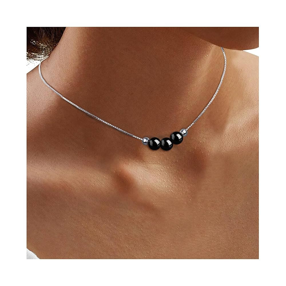 Sereney Tourmaline Necklace Sterling Silver Dainty Choker Necklace for Women Crystals Healing Gem... | Amazon (US)
