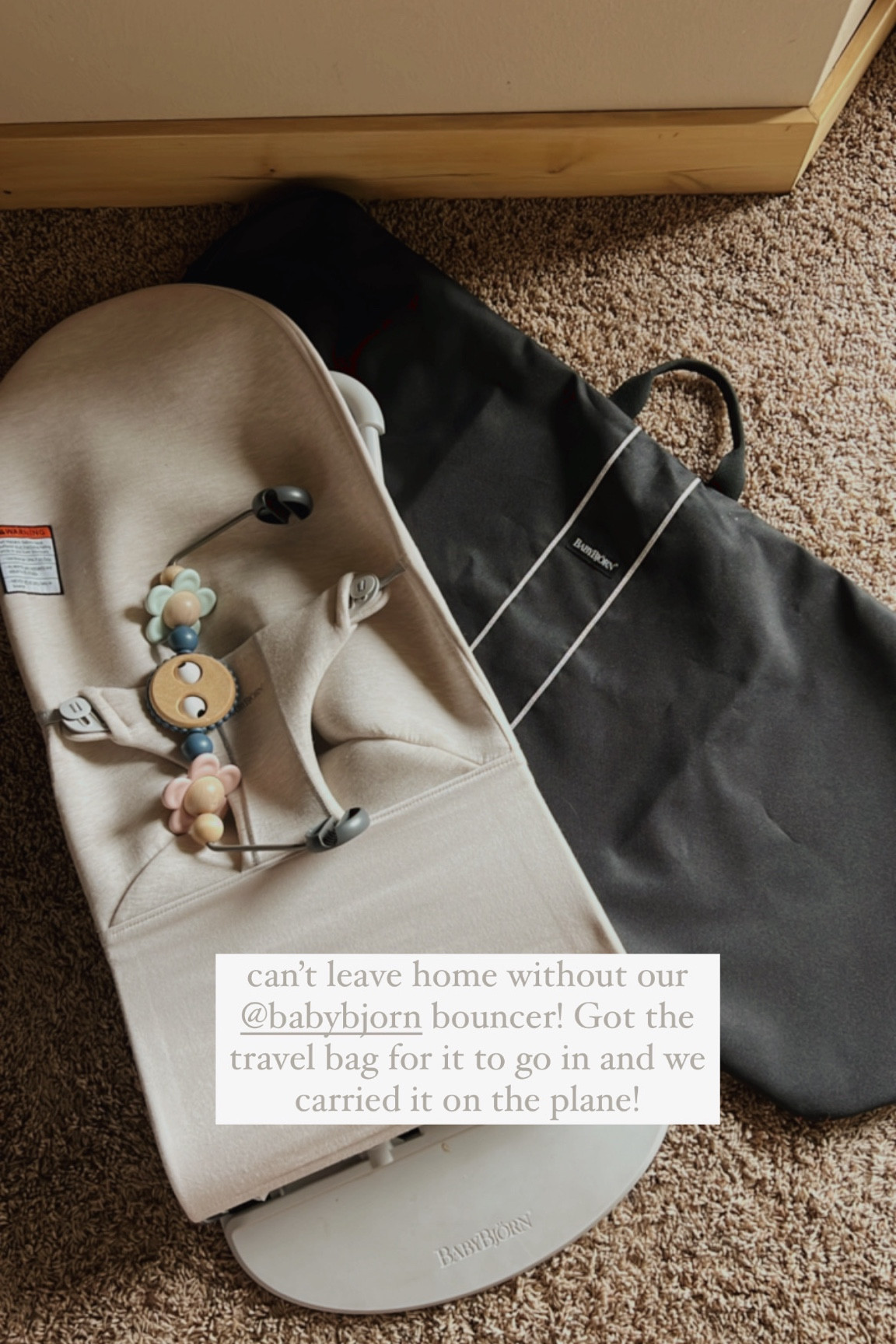 Travel baby must have is the baby bjorn bouncer! We got the travel case for it and carry it on to the plane with it!

#LTKtravel #LTKfamily #LTKbaby