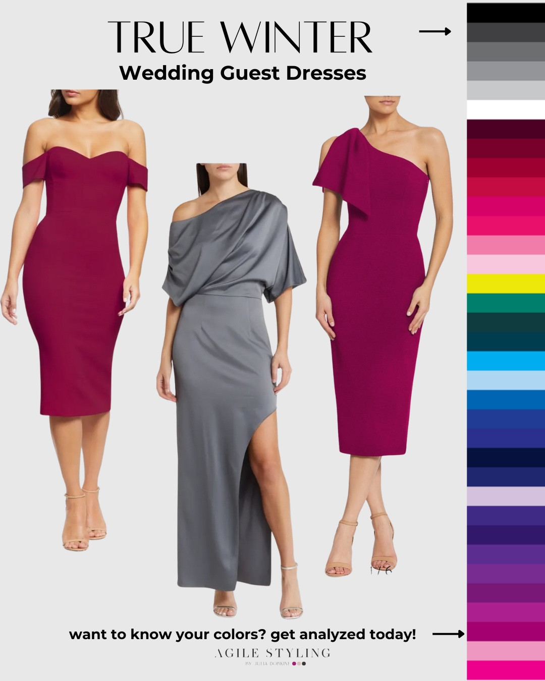 Wedding Guest Dresses in the perfect True Winter shades!

Disclaimer: The colors mentioned in this post may not be 100% accurate to the season, as they were chosen based on digital images from the website

#LTKSeasonal #LTKwedding #LTKparties
