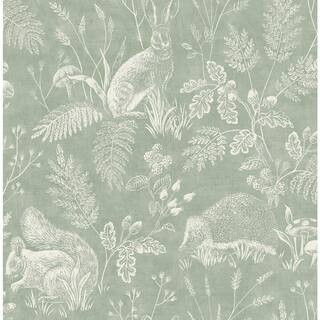 Green Woodland Toile Wallpaper | The Home Depot