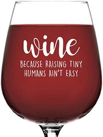 Raising Tiny Humans Funny Wine Glass - First Mothers Day Gifts for Daughter, Wife, Mom, Women - B... | Amazon (US)