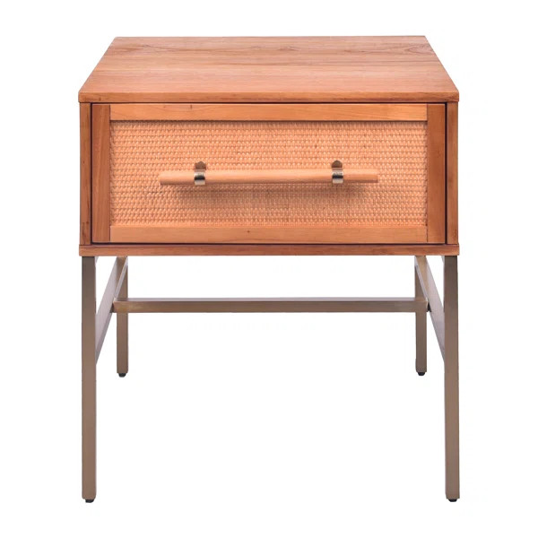 Sophia 25'' Tall 1 - Drawer Stainless Steel Nightstand | Wayfair North America
