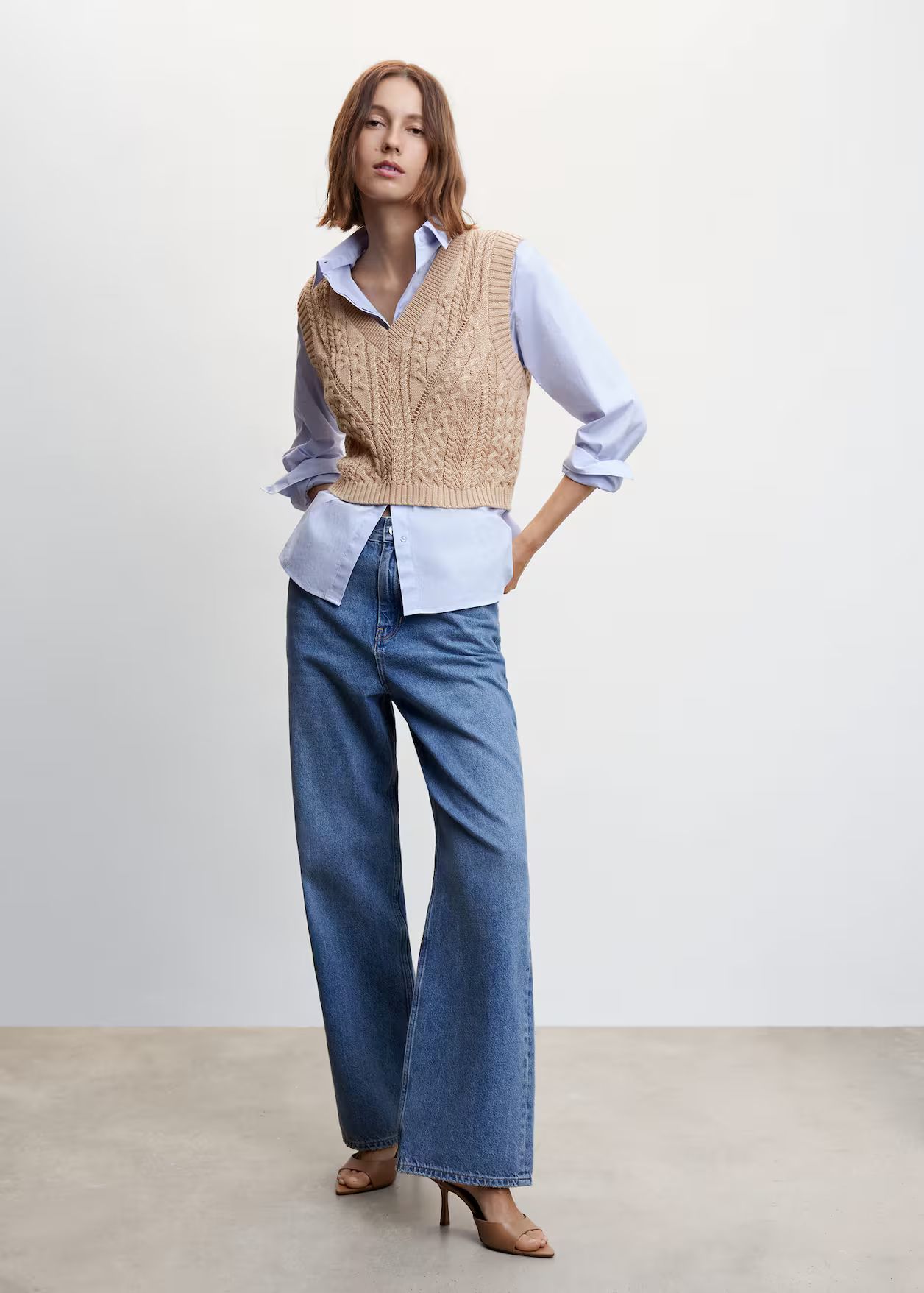 Braided-knit vest | MANGO (US)