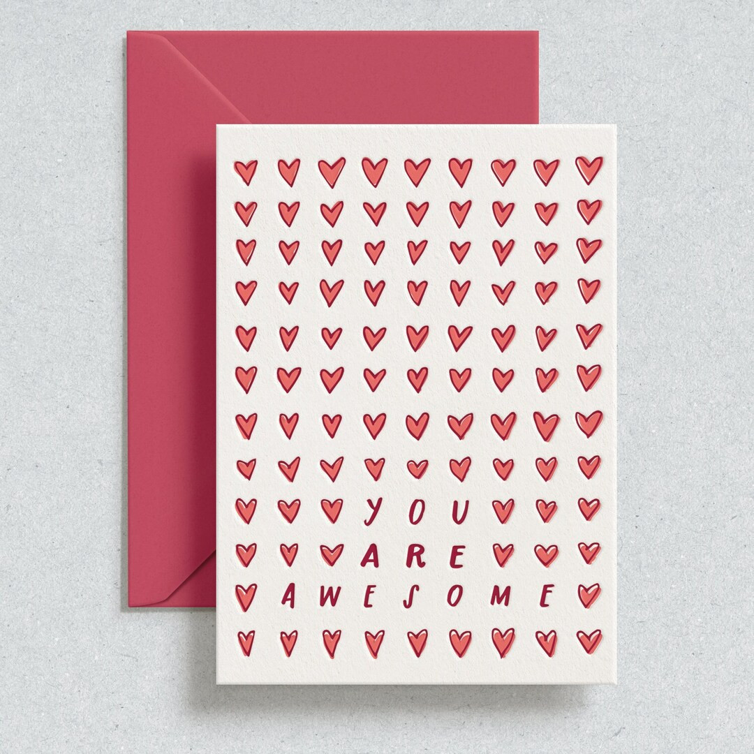 You Are Awesome // Letterpress Card - Etsy | Etsy (US)