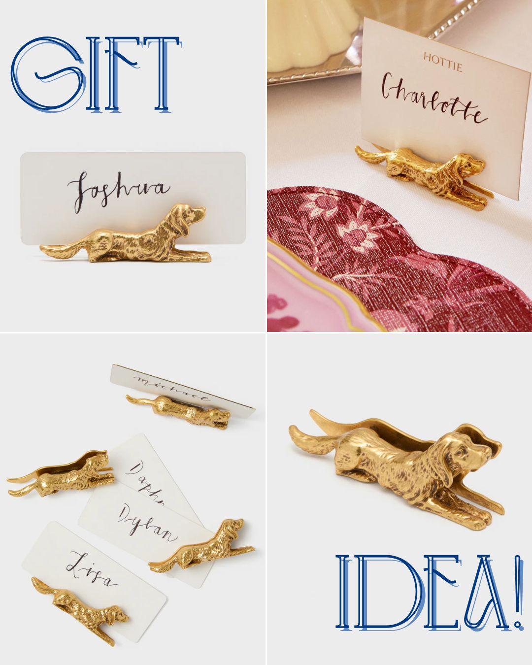 Gift idea for the host in your life! Cutest gold dog name tag holders! Come in a set of 4!

hosting, party, holiday, gathering, season, gift guide 

 #LTKGiftGuide #LTKHome #LTKParties